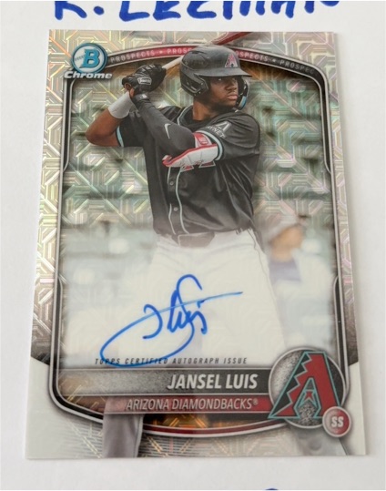 2025 Bowman Chrome #BMA-JL Jansel Luis Mojo Refractor Auto — front