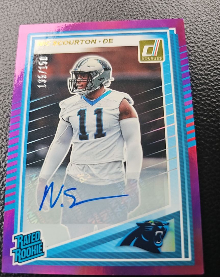 2025 Donruss #383 Nic Scourton Rated Rookie Auto Purple — front