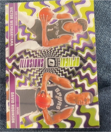 2024-25 Panini Donruss Optic Optical Illusions #5 Victor Wembanyama / David Robinson — front