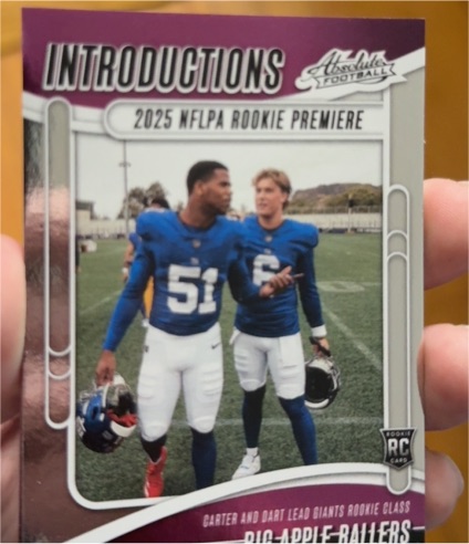 2025 Panini Absolute Introductions #I-ACR Jaxson Dart & Abdul Carter — front