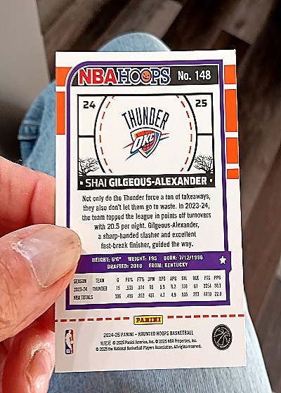 2024-25 Panini NBA Haunted Hoops #148 Shai Gilgeous-Alexander — back
