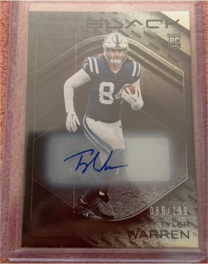 2025 Panini Black #84 Tyler Warren — front