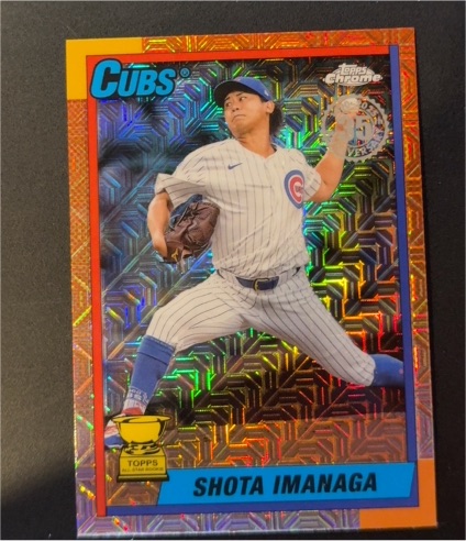 2025 Topps Series 1 1990 Topps Chrome Silver Pack Mojo #T90C-43 Shota Imanaga — front