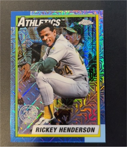 2025 Topps Series 1 1990 Topps Chrome Silver Pack #T90C-40 Rickey Henderson — front