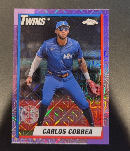 2025 Topps Series 1 #T90C-26 Carlos Correa Silver Pack Mojo Minnesota Twins — front