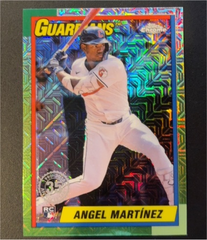 2025 Topps Series 1 1990 Topps Chrome Silver Pack Mojo #T90C-66 Angel Martínez RC — front