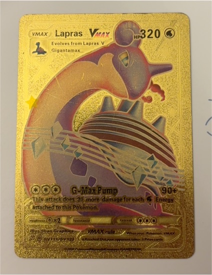 2020 Pokémon TCG SV111 Lapras VMAX Gold Foil — front