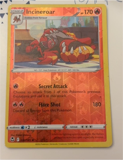 2022 Pokemon Sword & Shield Silver Tempest #032 Incineroar — front