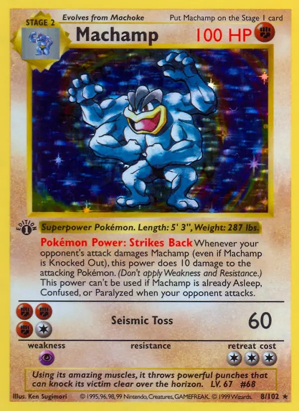 1999 Pokémon #8 Machamp — front