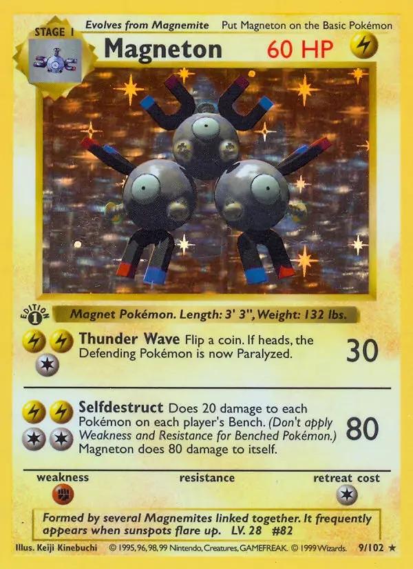 1999 Pokémon #9 Magneton — front