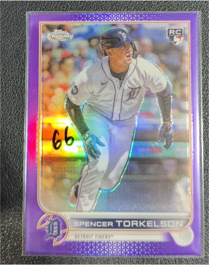 2022 Topps Chrome Update #USC100 Spencer Torkelson Purple Refractor Rookie — front