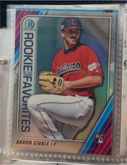 2020 Bowman Chrome #ROYF-AC Aaron Civale Rookie of the Year Favorites — front