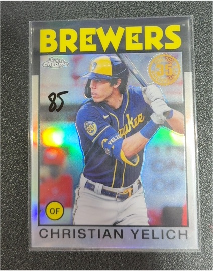 2021 Topps Chrome #86BC-7 Christian Yelich 1986 Topps Baseball 35th Anniversary — front