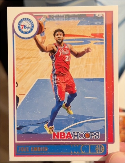 2021-22 Panini NBA Hoops #27 Joel Embiid — front