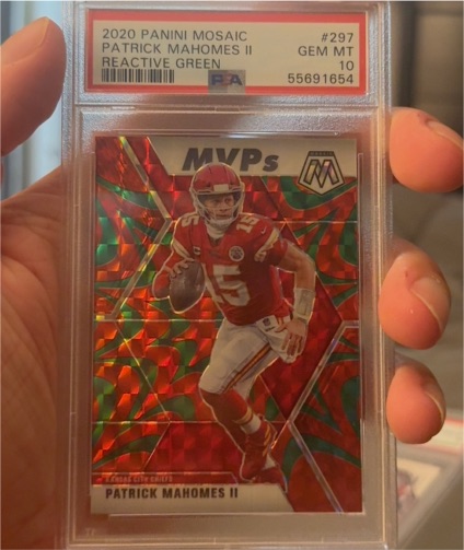2020 Panini Mosaic MVPs #297 Patrick Mahomes II Reactive Green — front