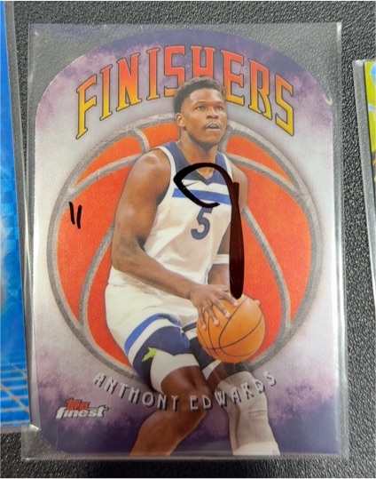 2024-25 Topps Finest #F-4 Anthony Edwards Finishers Die Cut — front