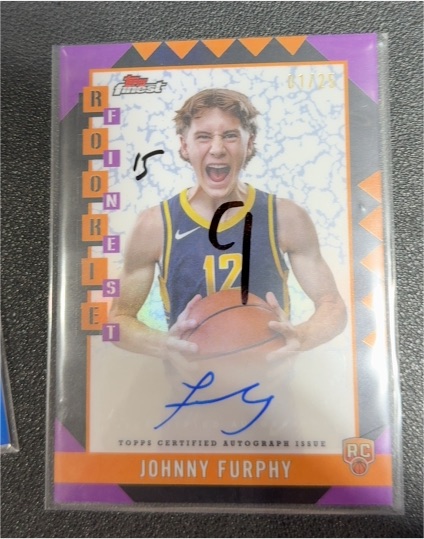 2024-25 Topps Finest #RFA-JF Johnny Furphy Rookie Finest Auto — front