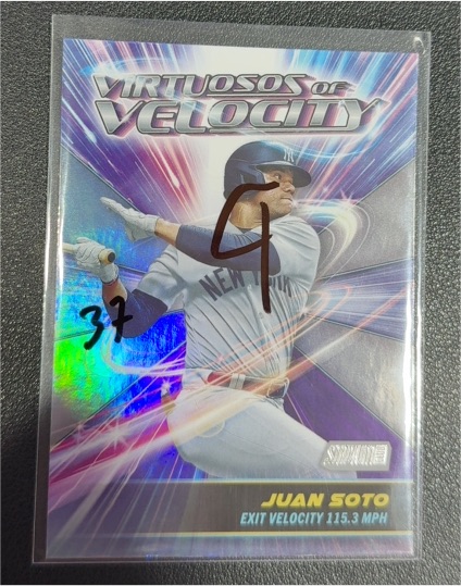 2024 Topps Stadium Club Virtuosos of Velocity #VV-15 Juan Soto — front