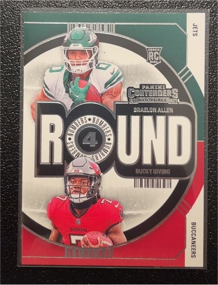 2024 Panini Contenders Football Round Numbers #16 Braelon Allen & Bucky Irving — front