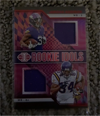 2023 Panini Illusions Rookie Idols Dual Memorabilia #RM-RW Jordan Addison Randy Moss — front