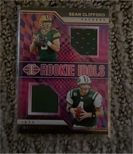 2023 Panini Illusions Rookie Idols Dual Patch Sean Clifford / Brett Favre — front