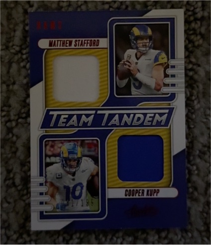 2023 Panini Absolute Team Tandem #TT-LAR Matthew Stafford & Cooper Kupp — front