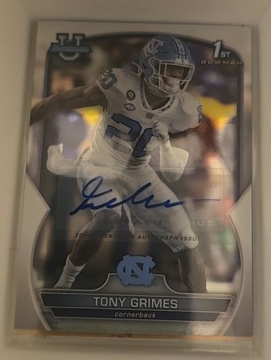 2022 Bowman University Chrome #75 Tony Grimes — front