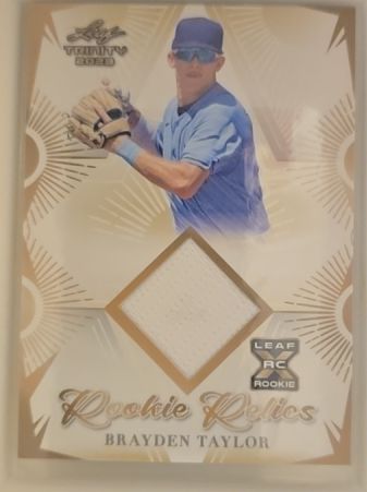 2023 Leaf Trinity #RR-10 Brayden Taylor Rookie Relics — front