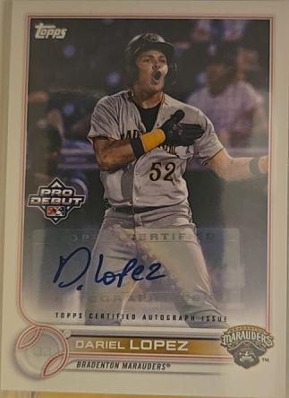 2022 Topps Pro Debut Autographs #PD-25 Dariel Lopez — front