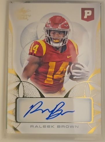 2024 Leaf Trinity Pristine Auction Autograph #BA-RB1 Raleek Brown — front