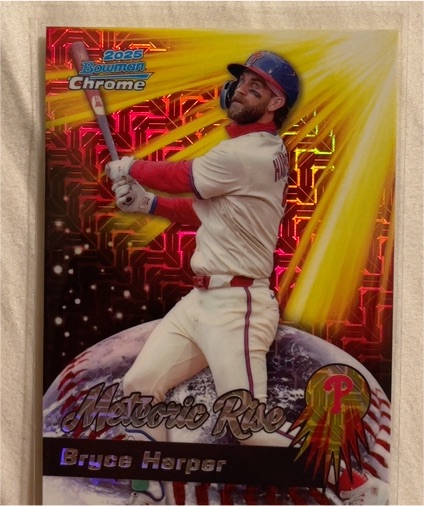 2025 Bowman Chrome #MR-14 Bryce Harper Meteoric Rise — front