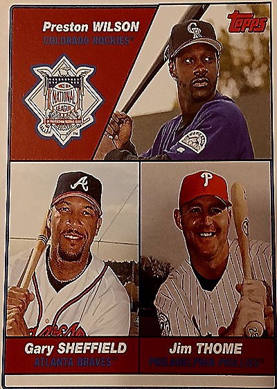 2004 Topps #346 Preston Wilson / Gary Sheffield / Jim Thome — front