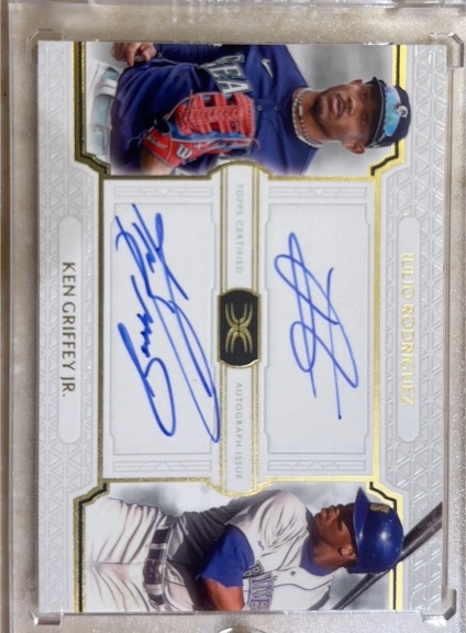 2023 Topps Definitive Collection Dual Autograph Ken Griffey Jr. Julio Rodriguez — front