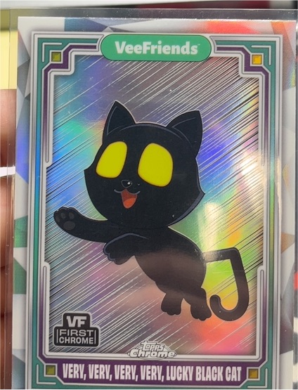 2025 Topps Chrome VeeFriends #3 Very Very Very Very Lucky Black Cat Yellow Eyes — front