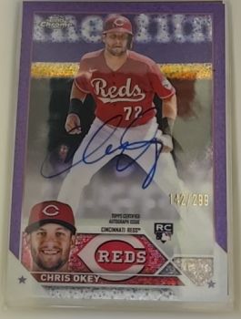 2023 Topps Chrome Update #RA-COK Chris Okey Rookie Card Auto Purple Speckle — front