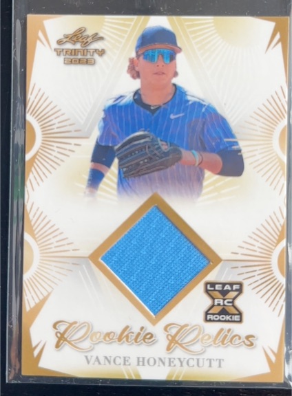 2023 Leaf Trinity #RR-48 Vance Honeycutt Rookie Relics — front