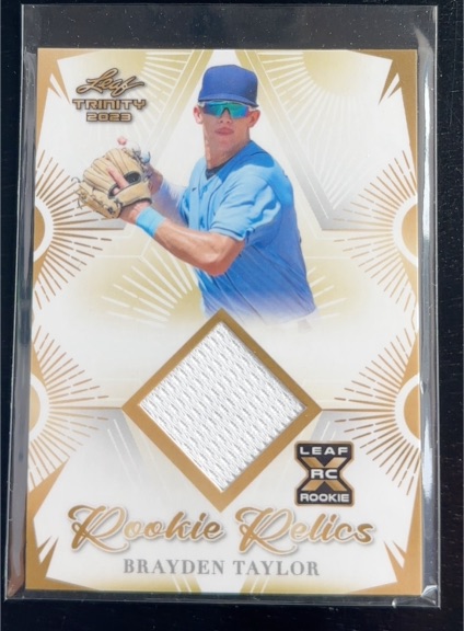 2023 Leaf Trinity #RR-10 Brayden Taylor Rookie Relics — front