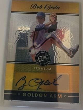 2024 Leaf Press Pass Premium Golden Arm Bob Ojeda Auto Gold — front