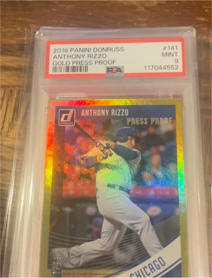 2018 Panini Donruss #141 Anthony Rizzo Gold Press Proof — front