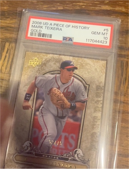 2008 UD A Piece of History #5 Mark Teixeira — front