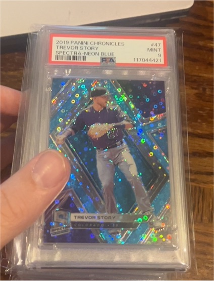 2019 Panini Chronicles #47 Trevor Story Spectra Neon Blue — front