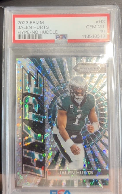 2023 Panini Prizm #H3 Jalen Hurts Hype-No Huddle — front