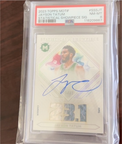 2023 Topps Motif #SSSJ1 Jayson Tatum Statistical Showpiece Sig — front