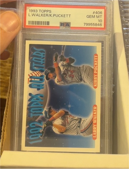 1993 Topps #406 Larry Walker/Kirby Puckett — front
