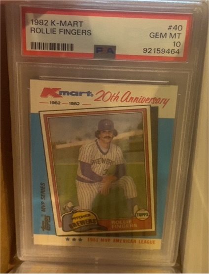 1982 Topps Kmart 20th Anniversary #40 Rollie Fingers — front