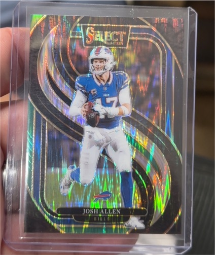2024 Panini Select #122 Josh Allen Premier Level Red & Blue Shock Prizm — front