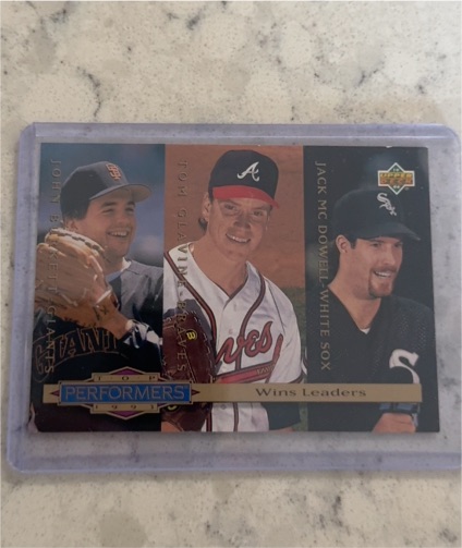 1993 Upper Deck #306 Top Performers Tom Glavine / John Burkett / Jack McDowell — front
