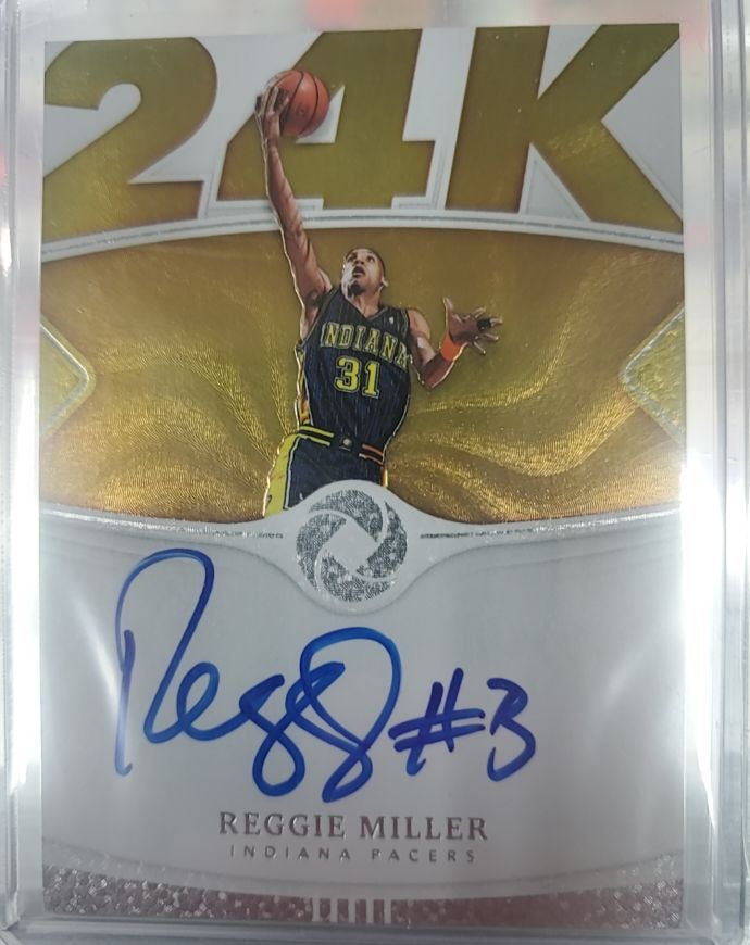 2018-19 Panini Opulence 24K Autographs #31 Reggie Miller — front