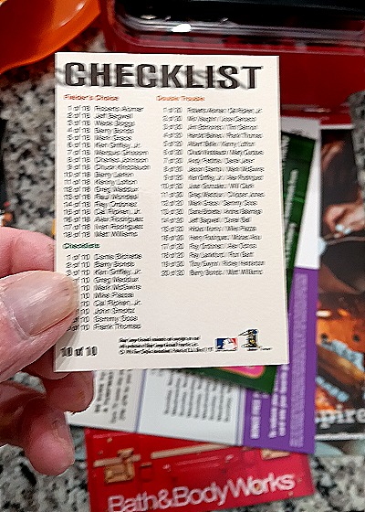 1997 Fleer Ultra #10 Frank Thomas Checklist — back