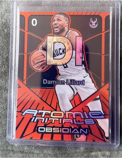 2024-25 Panini Obsidian #10 Damian Lillard Atomic Initials — front